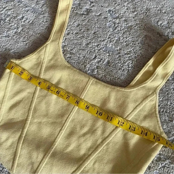 Aritzia Wilfred Natalie Knit Bustier Tank Top Crop Wheat Yellow: XL - Picture 9 of 9